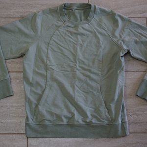 Lululemon Athletica Pullover Crewneck Sweatshirt Green Womens Sz 14